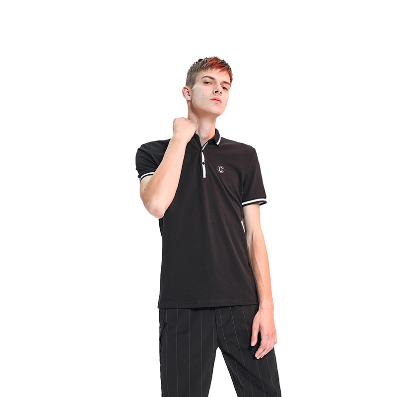 黑鲸简约字母印花短袖t恤夏季男装休闲舒适短t男cntbj28409a