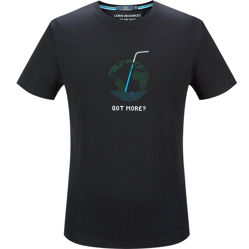 HLA海澜之家创意环保图案短袖T恤2018夏季新品舒适透气男士T恤HNTBJ2E276A