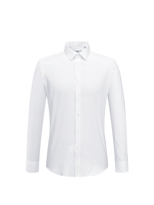 HLA海澜之家斜纹提花正装衬衫2018秋季新品服帖长袖衬衫男HNCAD3E046A