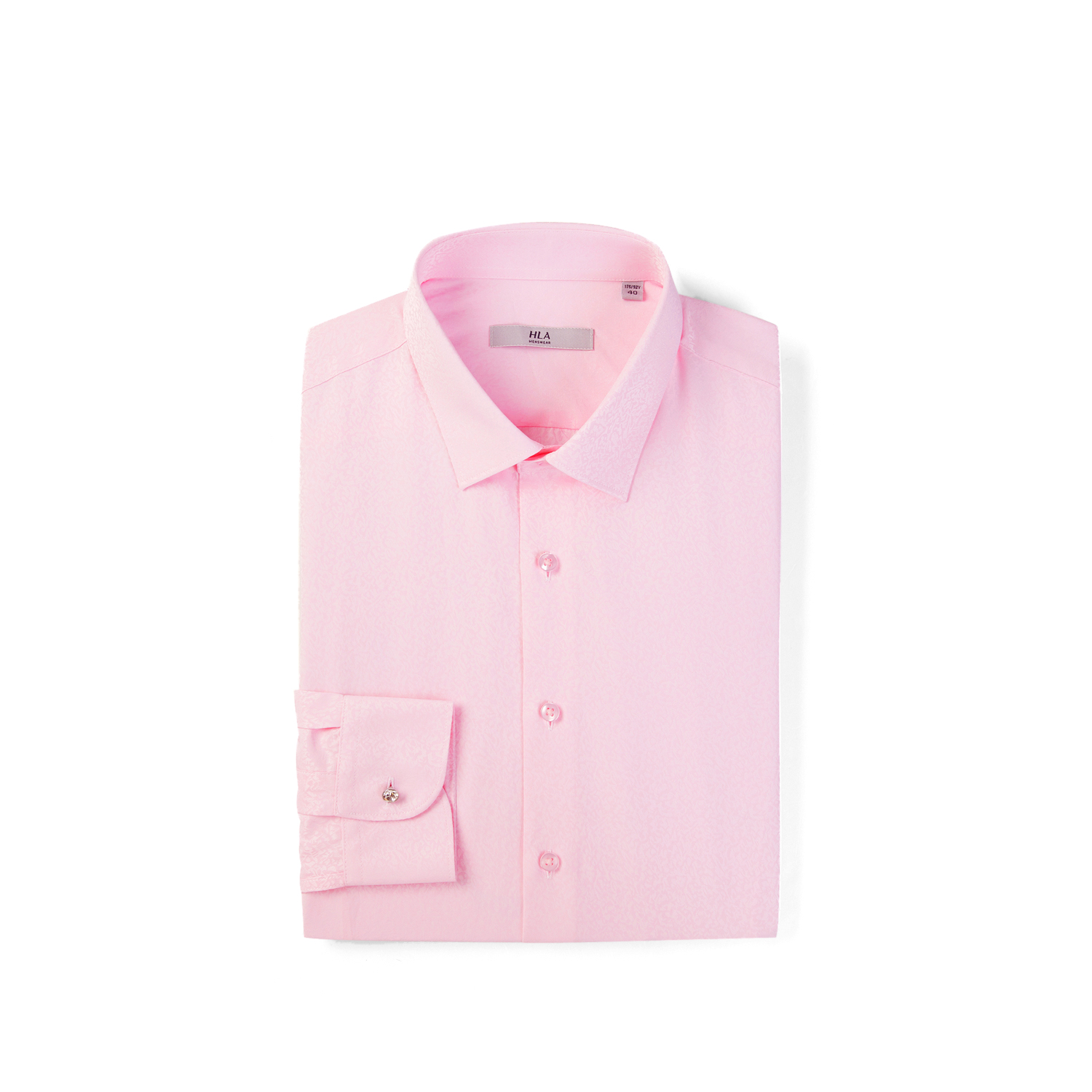 HLA/海澜之家丝光花纹正装衬衫2018秋季新品服帖舒适长袖衬衫男HNCAD3E079A