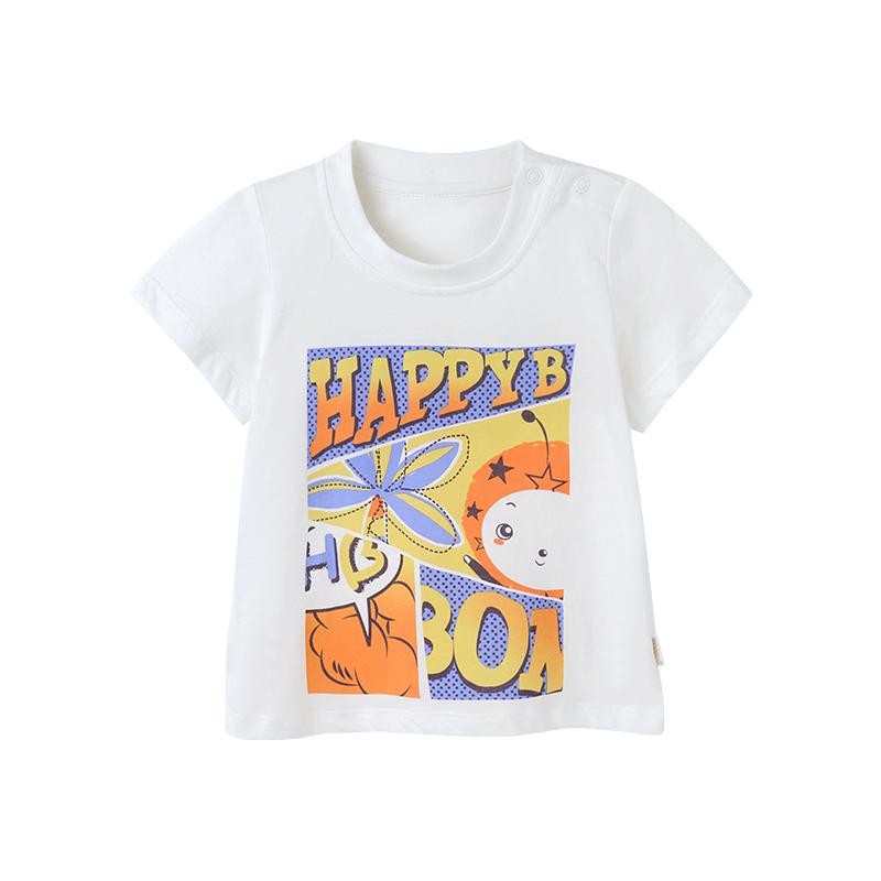 哈贝比（happyB）夏装短袖T恤婴儿衣服男宝宝女宝宝纯棉打底衫儿童印花上衣