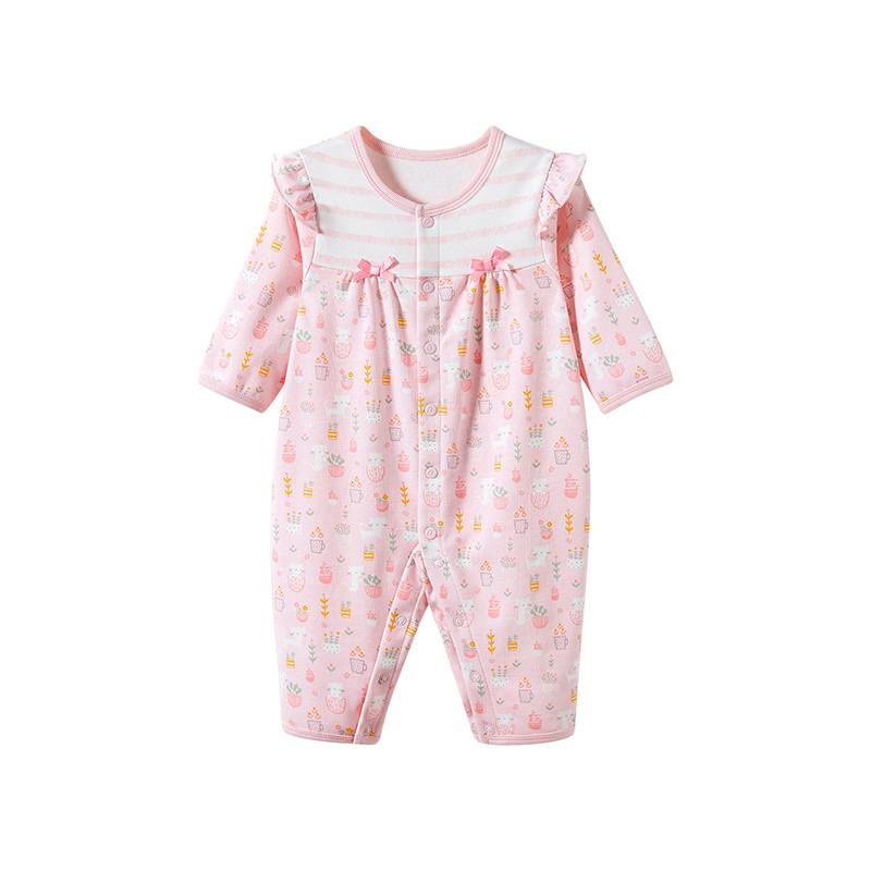 哈贝比（happyB）女宝宝连体衣春秋婴幼儿爬服初生儿纯棉哈衣