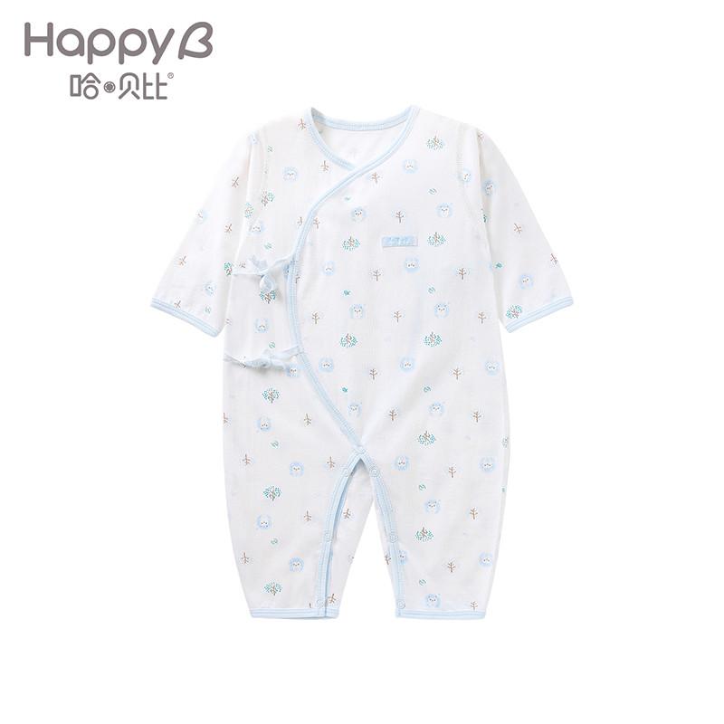 哈贝比（happyB）婴儿连体衣春秋 新生儿连体衣 男女宝宝纯棉和尚服哈衣爬服