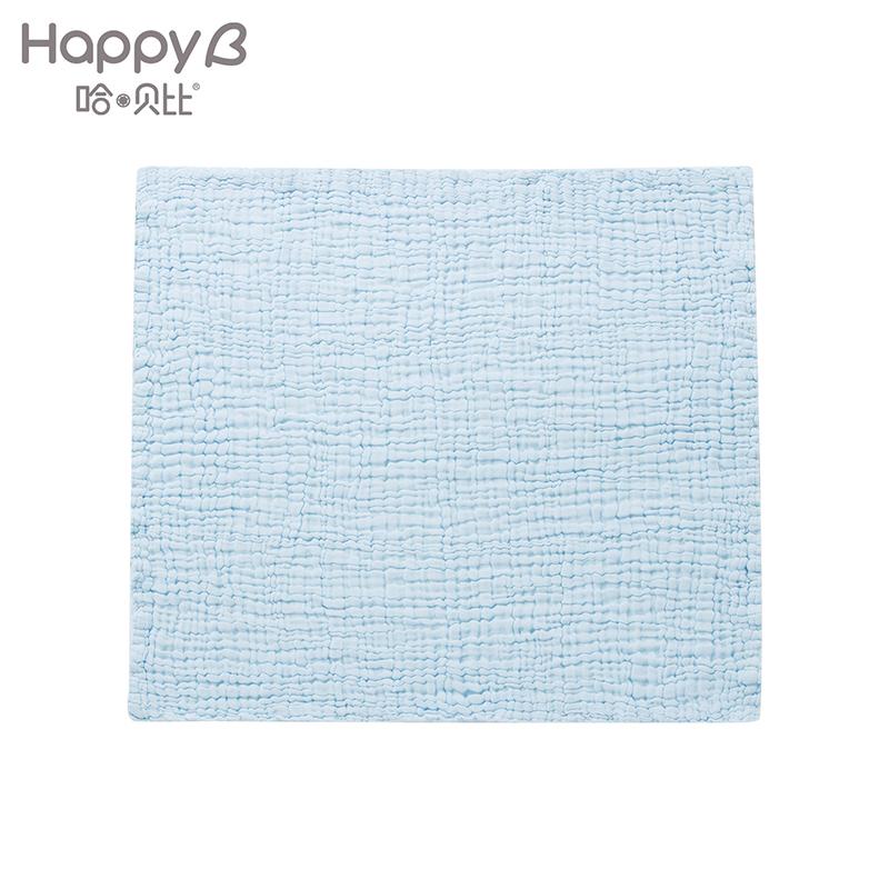 哈贝比（happyB）新生儿纱布婴儿浴巾四季浴巾宝宝盖毯儿童大毛巾 粉蓝色小浴巾90*95 F(0-1岁)