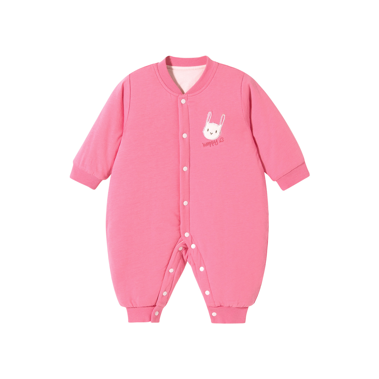 哈贝比宝宝冬装新生儿连体衣女婴儿衣服夹棉保暖哈衣加厚外出爬服