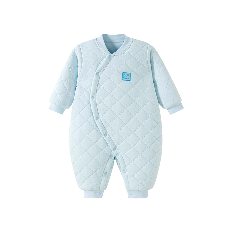 哈贝比婴儿衣服秋装冬季连体棉袄男女宝宝爬服加厚哈衣0-1岁保暖