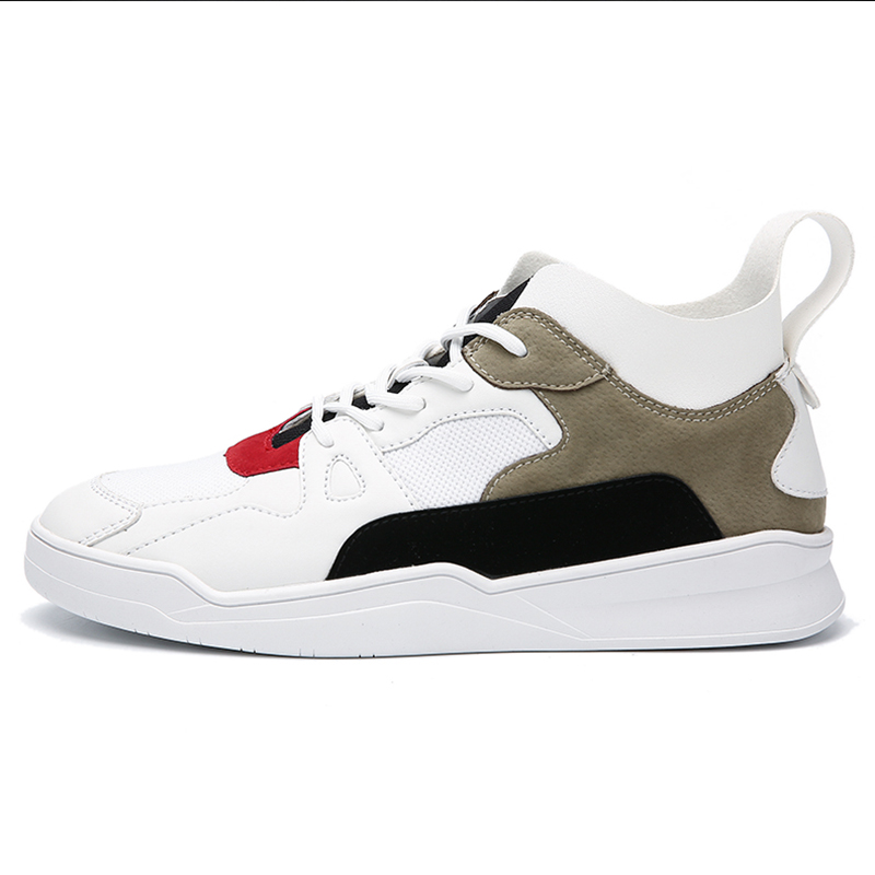 皓顿（HAUT TON）男鞋休闲鞋时尚潮流拼接防滑耐磨系带男板鞋 9383YD150