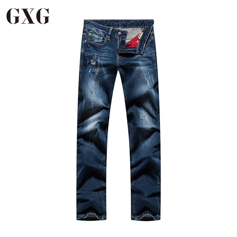 GXG牛仔裤男装 夏季男士休闲裤子修身型牛仔裤男小脚