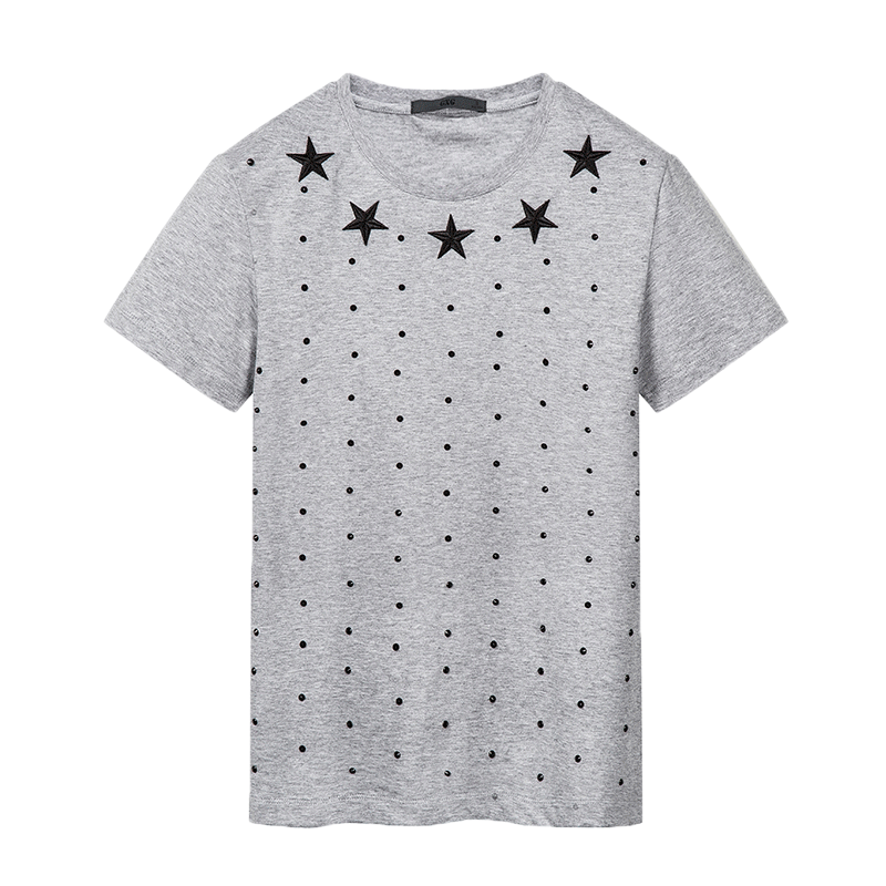 GXG短袖T恤男装 夏季男士潮时尚休闲都市流行灰色圆领短袖T恤男