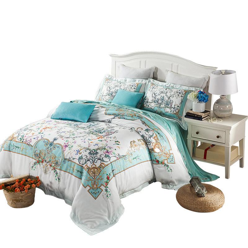 维科家纺美式宫廷风60S莱赛尔双面天丝数码印花四件套件专柜同步