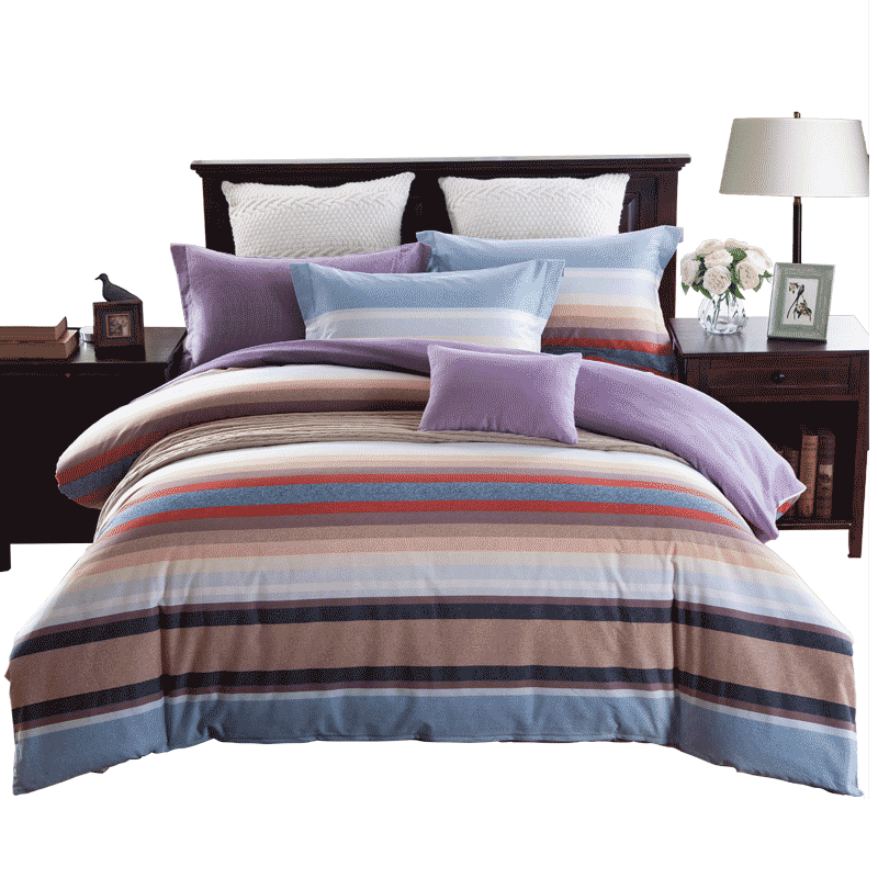 维科家纺全棉磨毛四件套1.5m床单秋冬保暖磨毛条纹套件MT4-502000