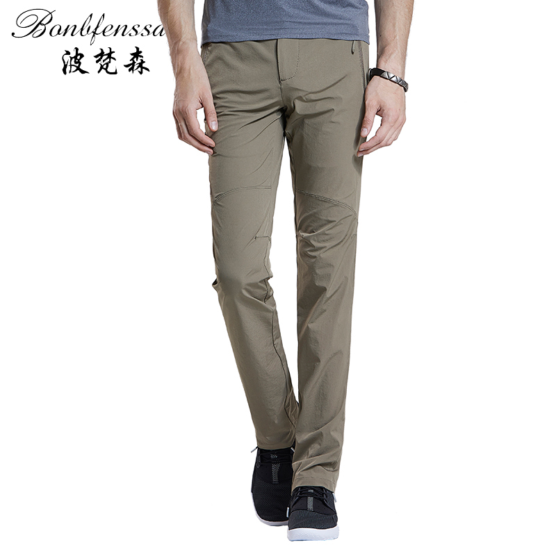 波梵森户外春夏情侣款速干裤男大码弹力修身快干裤薄登山裤长裤