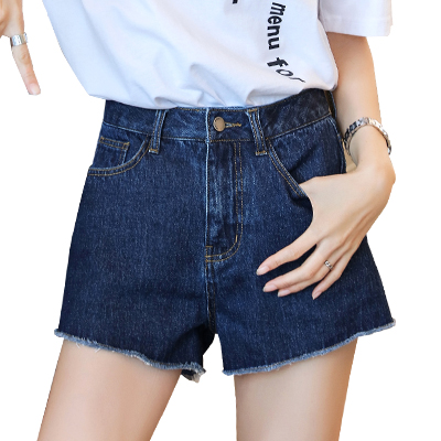 预售韩都衣舍2018夏装新款女装韩版直筒毛边短裤牛仔裤女HO8896魭