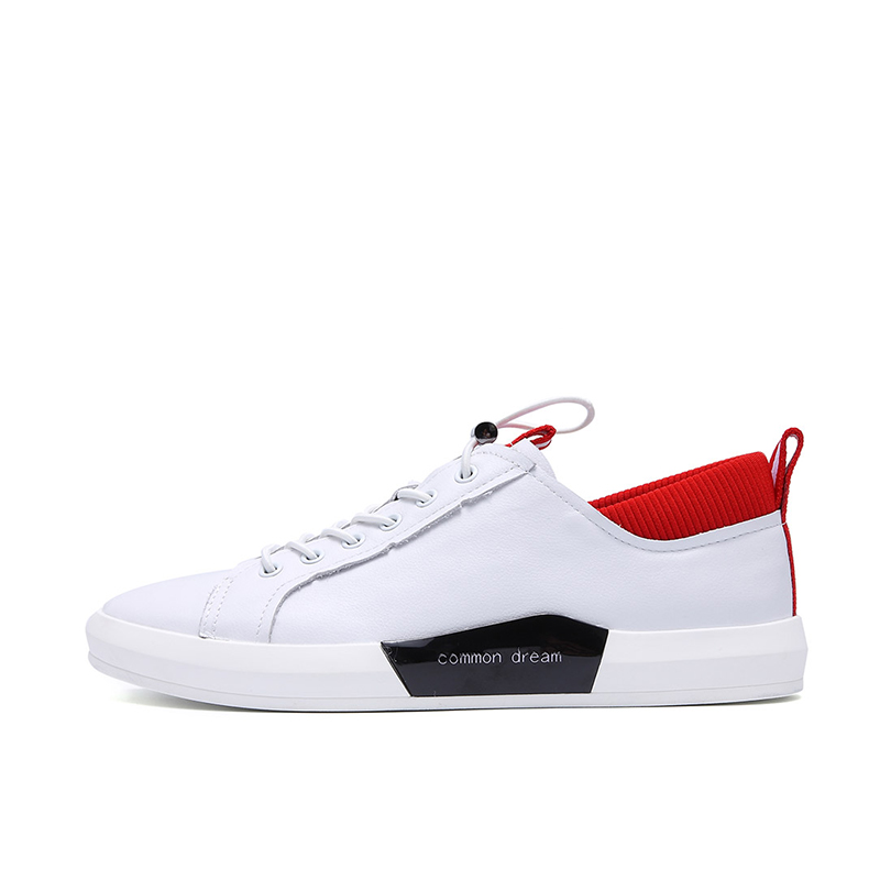 CROWN&真皮小白鞋男百搭休闲鞋2018夏季新款男士板鞋透气潮鞋男鞋