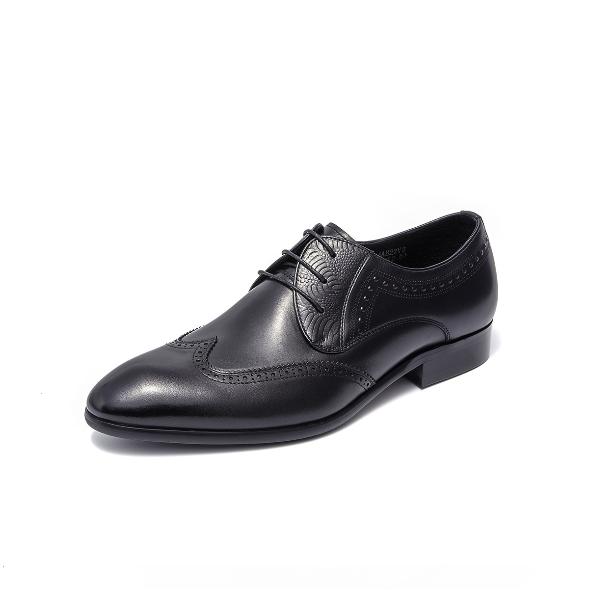 CROWN真皮舒适冲孔布男鞋商务休闲皮鞋系带头层牛皮欧美潮鞋冲孔鞋