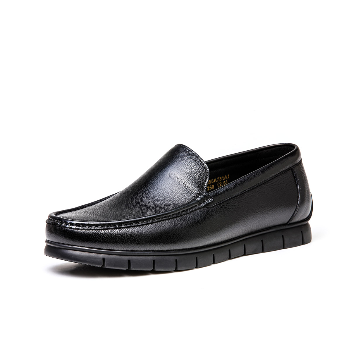 CROWN柔软舒适头层牛皮男式商务休闲皮鞋男驾车鞋懒人鞋真皮乐福鞋男豆豆鞋一脚蹬男士休闲鞋男鞋