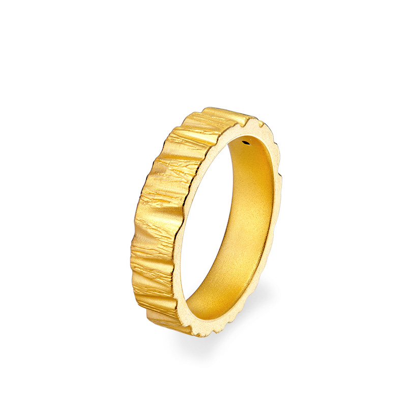 东祥黄金戒指女金戒指女款米兰金夏娃之惑系列个性黄金戒指