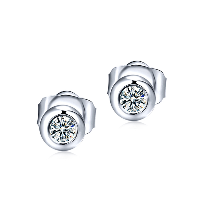 黄金码头 18K金镶钻石耳钉时尚经典送爱人送女友礼物配国检证书