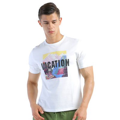 IZOD2018夏季新款男士棉质印花圆领短袖T恤衫 多色时尚休闲短袖男装