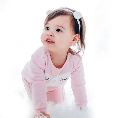 米妮哈鲁童装婴幼爬服2018春装新款纯棉新生儿连体衣YL7141瑤 73cm(73/48) 蓝色