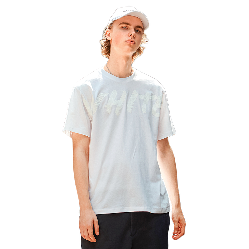 CAPOT 2018年夏新款情侣款男士T恤短袖圆领字母立体印花潮流个性