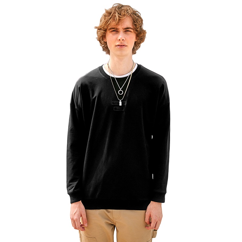 CAPOT 2018新款情侣男士卫衣长袖圆领基础百搭立体胶印潮流打底衫