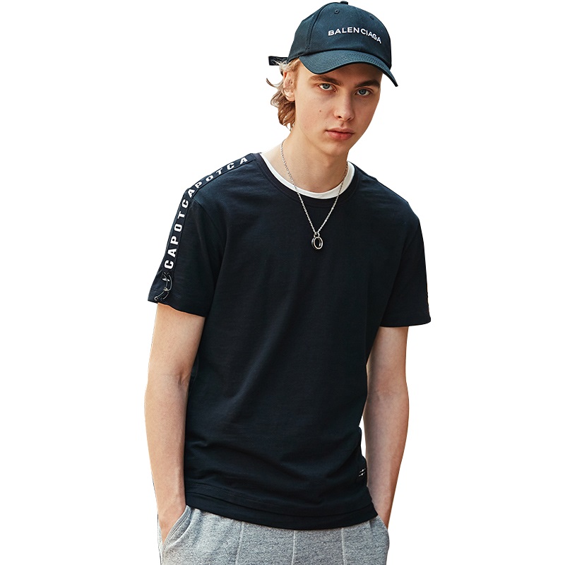 CAPOT夏季男士短袖T恤情侣衫青年圆领休闲纯棉宽松潮流男装体恤衫