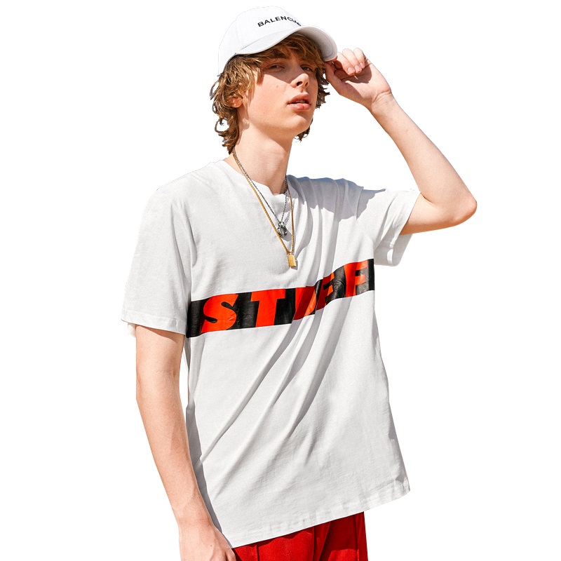 CAPOT短袖T恤男士2018夏季新款韩版宽松半袖印花潮流纯棉体恤圆领