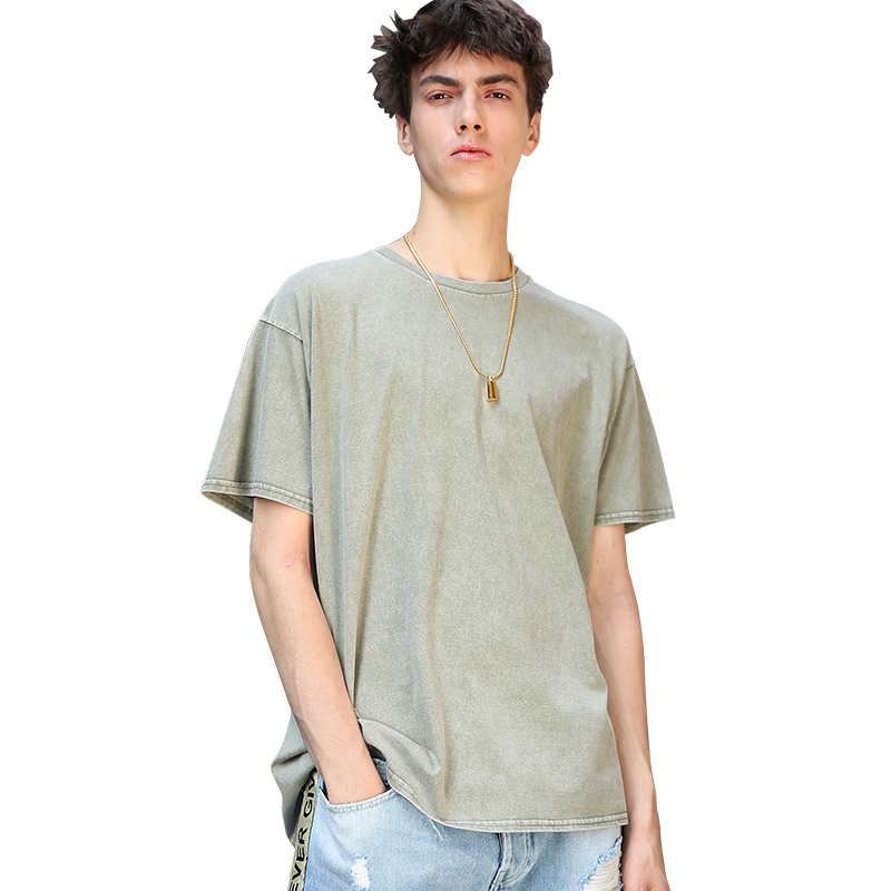 CAPOT潮牌小清新圆领短袖T恤男士夏季情侣半袖T纯色体恤扎染上衣