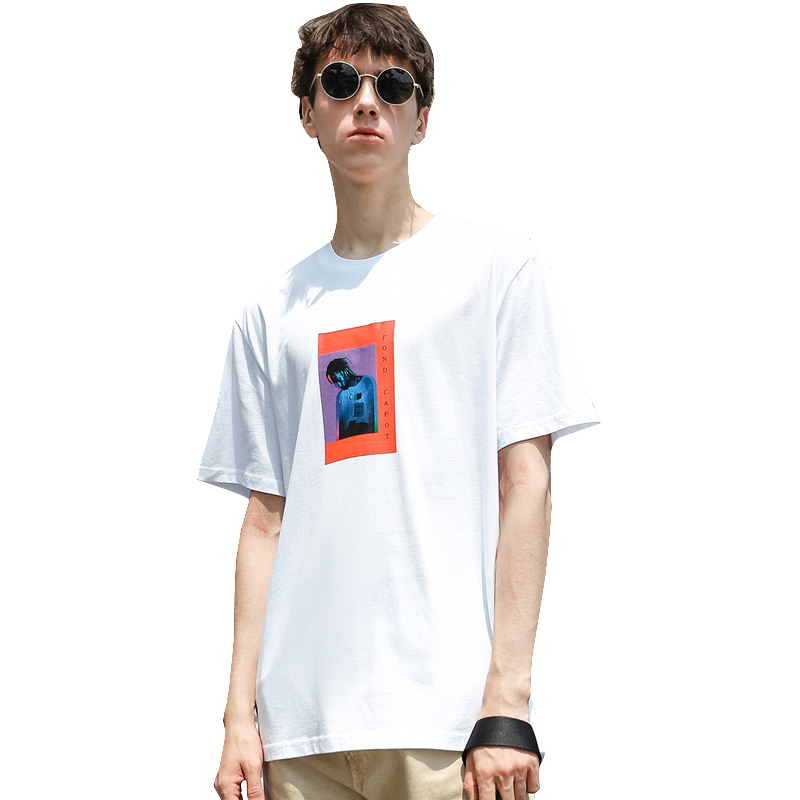 男士T恤短袖圆领T恤潮流情侣装抖音款