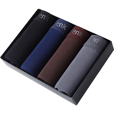 ENK男士内裤 男四角裤冰丝透气短裤青年莫代尔男生裤头4条盒装