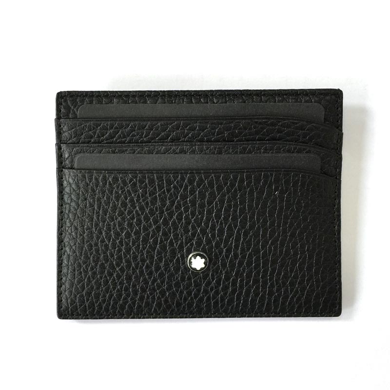 Montblanc万宝龙钱包 男士大班系列软牛皮粒纹商务/OL敞口卡夹111128黑色