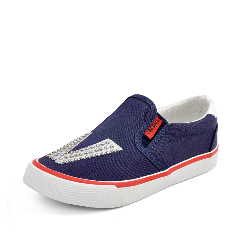 泰兰尼斯儿童休闲鞋2018春季新款男童板鞋透气吸汗乐福鞋硫化鞋潮