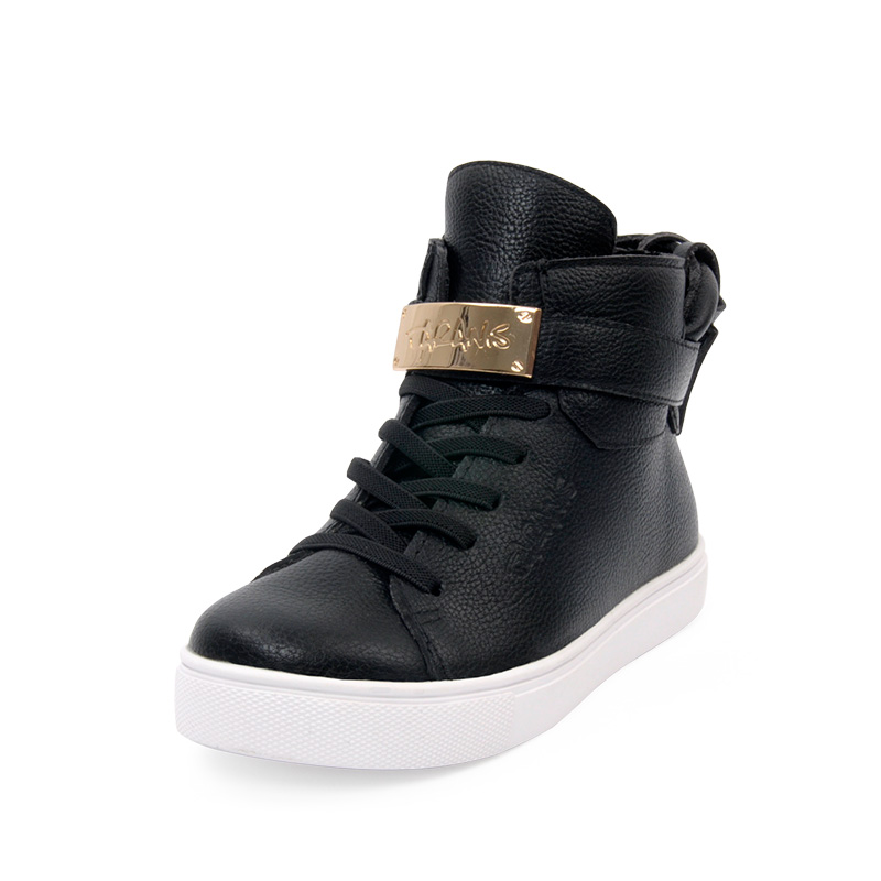 泰兰尼斯儿童休闲鞋2018秋季新款纯色男童高帮运动鞋女童百搭潮鞋