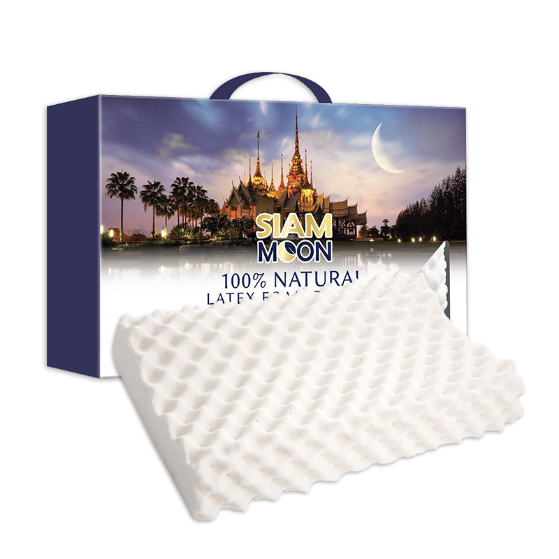 SIAMMOON暹月 泰国原装进口乳胶枕 不含甲醛 天然乳胶 按摩护颈枕 柔软舒适 防螨透气 四季通用 单人春季枕头枕