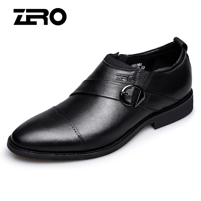 Zero零度男鞋秋冬新款英伦休闲鞋男士商务正装皮鞋套脚鞋子德比鞋
