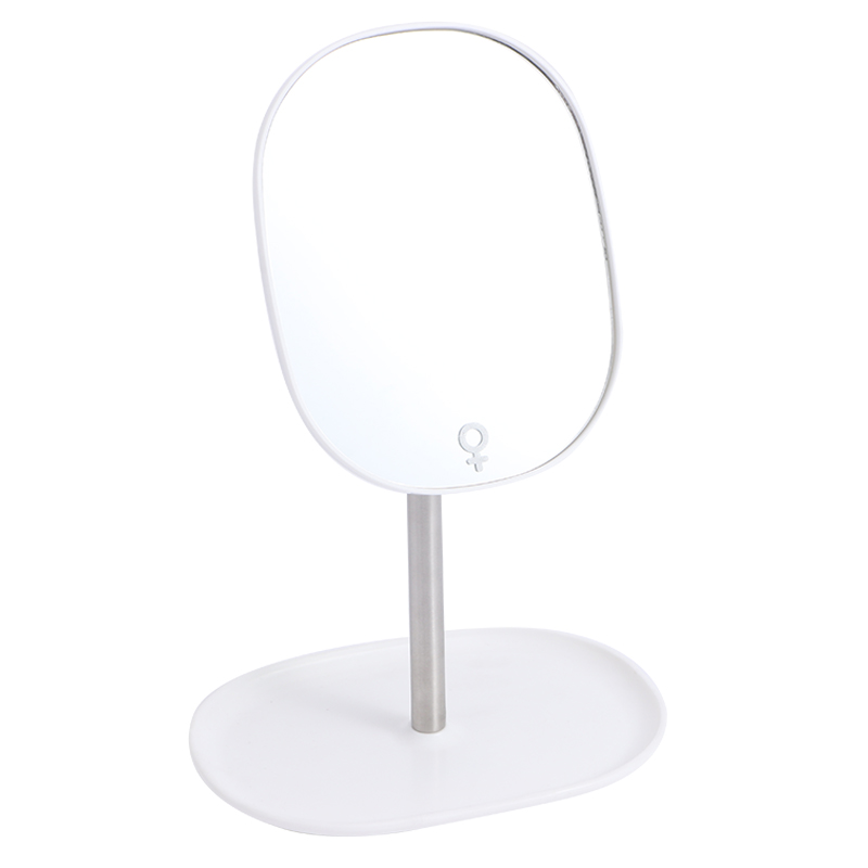欧润哲(ORANGE) 白色360度旋转镜子 桌面化妆镜公主镜梳妆镜 便携式用镜 家用浴室镜子 109457