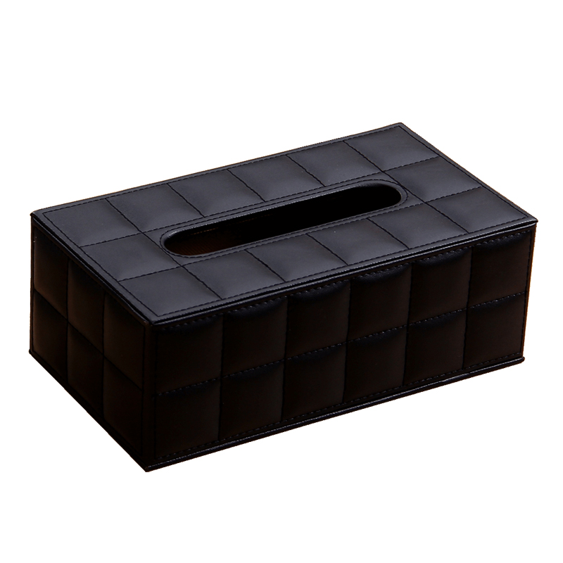 欧润哲(ORANGE)黑色长方形羊皮纹纸巾盒抽纸盒纸巾擦手纸收纳盒房间/厅抽取式纸巾盒109312
