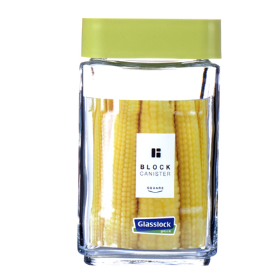 Glasslock韩国进口玻璃积木储物罐700ml IP605绿密封防漏食品储藏罐收纳保鲜盒透明玻璃厨房冰箱储物盒