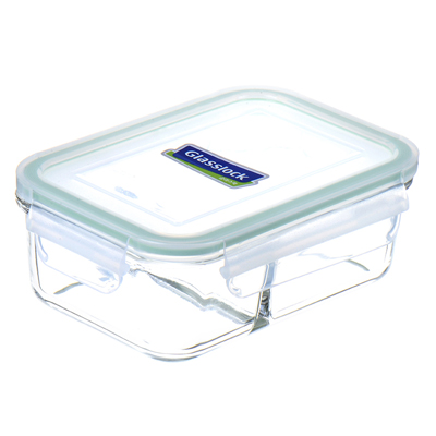 Glasslock韩国进口钢化玻璃保鲜分隔饭盒670ml加厚耐摔便当盒微波炉用保鲜盒密封防漏