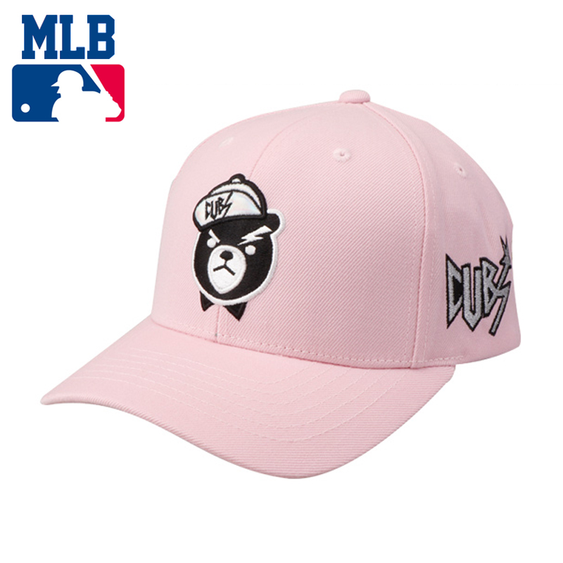 MLB 美职棒男女微檐卡通棒球帽鸭舌帽韩版遮阳帽可调节嘻哈帽子