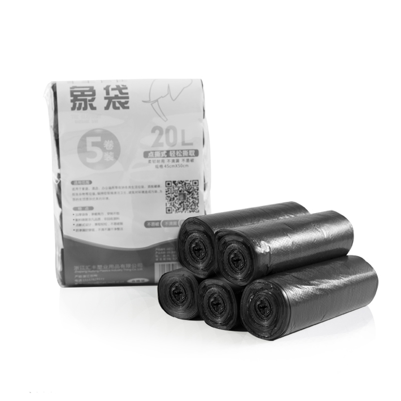 汇丰信佳加厚垃圾袋家用一次性批发厨房卫生间黑色塑料袋大号10卷