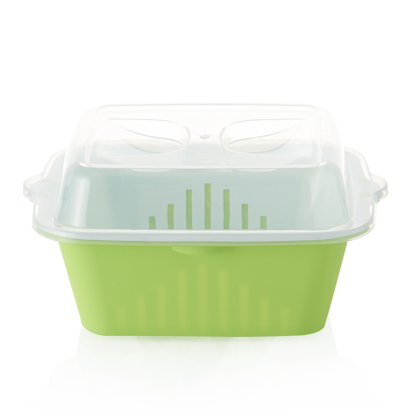 汇丰信佳 双层洗菜篮子塑料沥水篮厨房淘米盆家用客厅创意水果盘