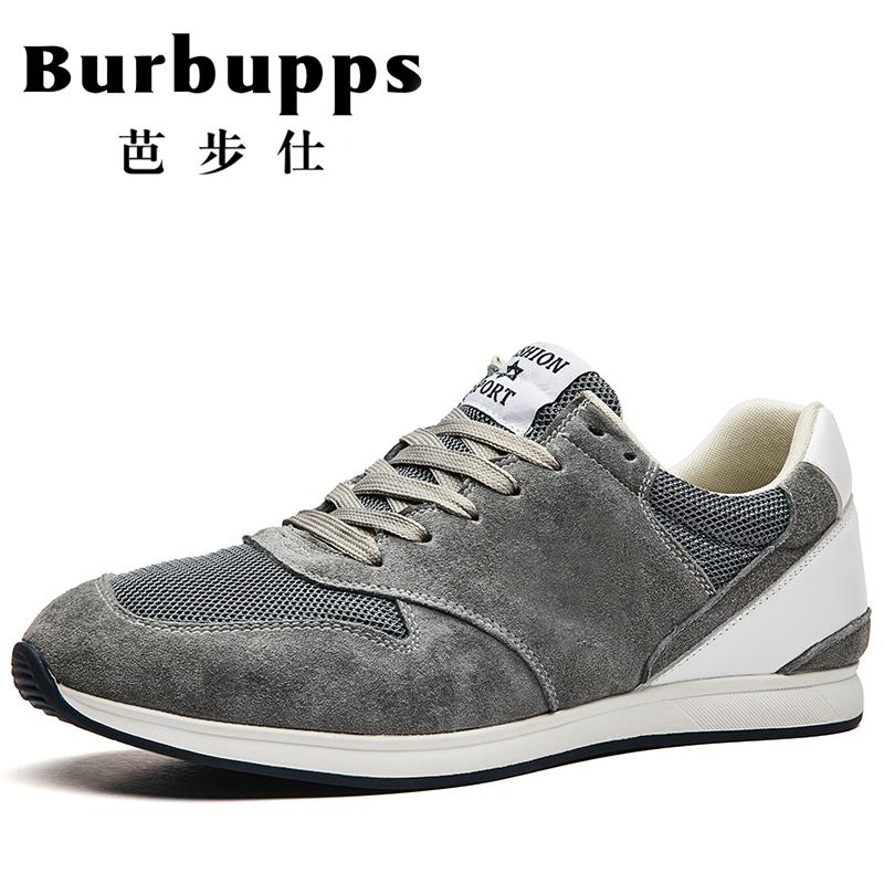 Burbupps法国芭步仕男鞋夏季男士户外运动休闲鞋真皮透气反绒皮轻便跑鞋