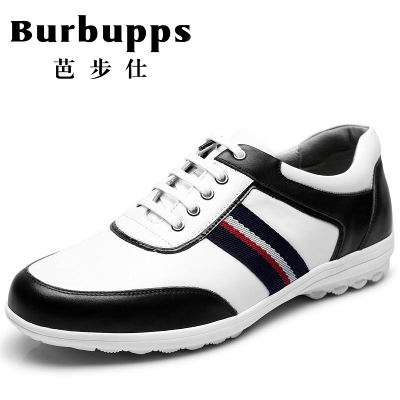 法国品牌Burbupps芭步仕夏季新款日常休闲皮鞋男士真皮系带商务透气软面皮鞋子