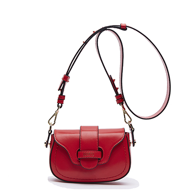 柏雅图（boyatu）真皮迷你包女2018复古斜挎包女日韩百搭牛皮单肩包女马鞍包