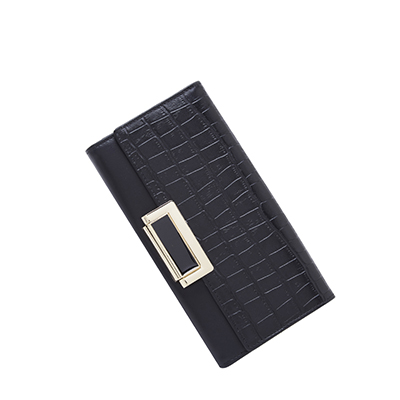 柏雅图鳄鱼纹长款钱包女士包包真皮手拿包多功能