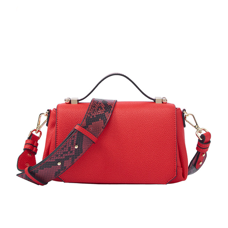 柏雅图2018女包时尚宽肩带真皮单肩斜挎手提牛皮包包