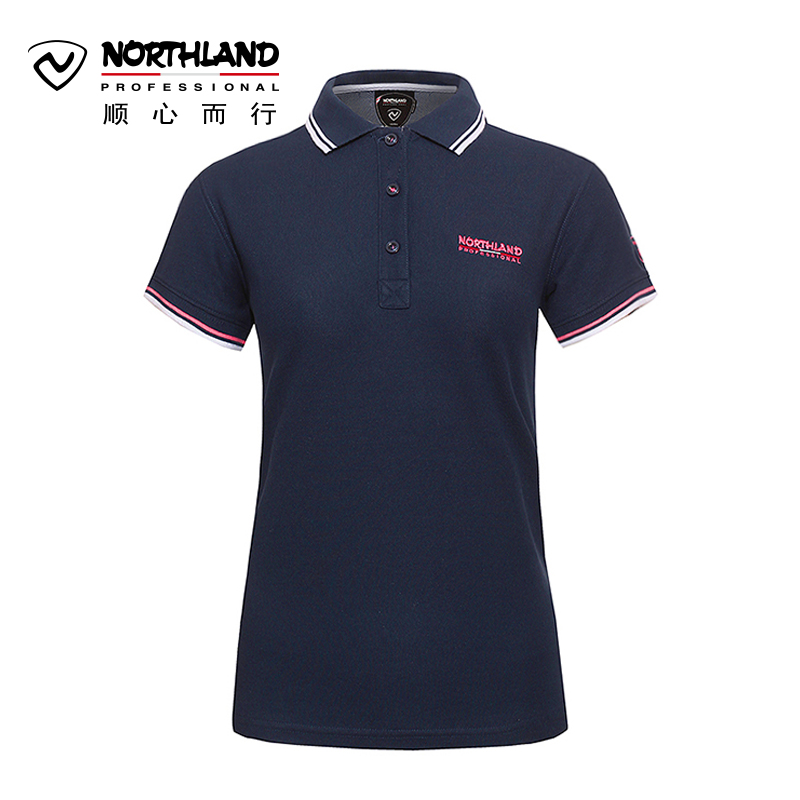 诺诗兰NORTHLAND春夏户外运动休闲T恤女翻领POLO衫短袖