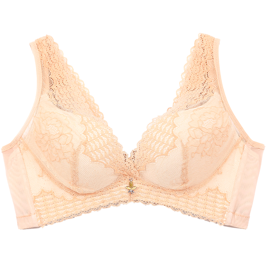 深V性感蕾丝无钢圈聚拢调整型薄杯女士文胸